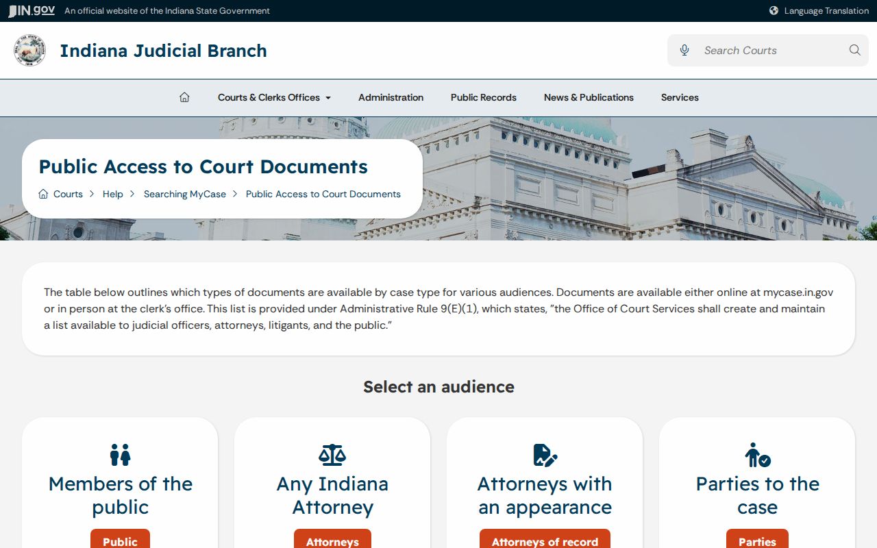 Scott County docket search document availability by case type