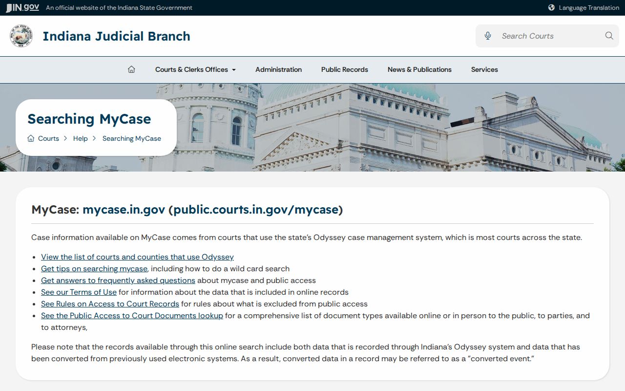 Scott County docket search MyCase public access notice